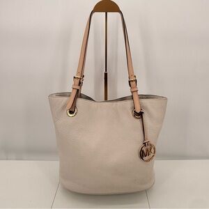 Michael Kors Cream Pebbled Leather Tote Shoulder Bag